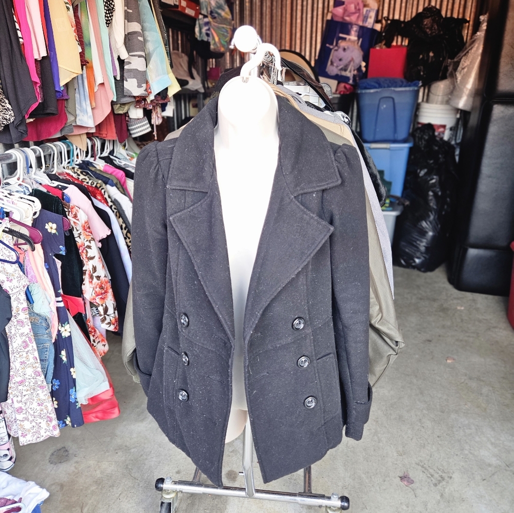 Small black peacoat